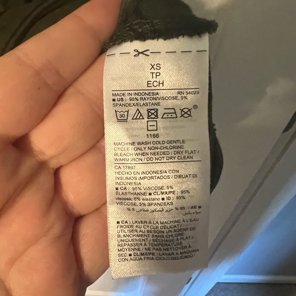 Old navy Xs long sleeve olive green and black striped dress rayon spandex - Picture 7 of 8